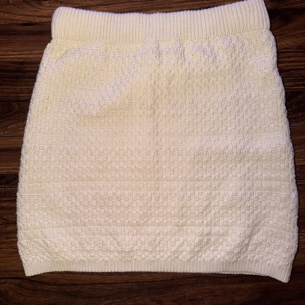 Wild Fable Cream Textured Mini Skirt